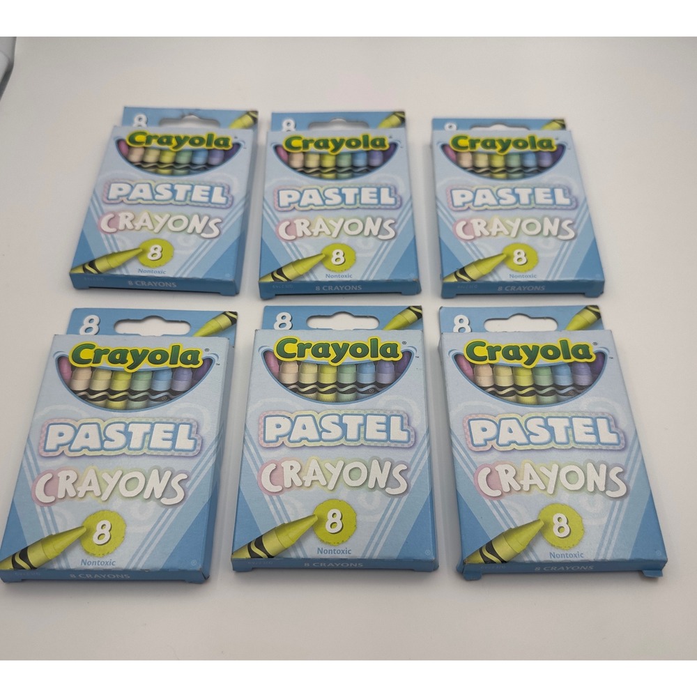 Crayola Pastel Crayons 8 Count Boxes Bulk Set of 6 Nontoxic Art Special Edition